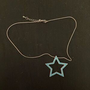 4/$20 | big blue star necklace with crystals